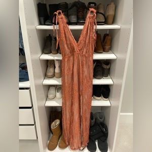 Burnt orange lace dress